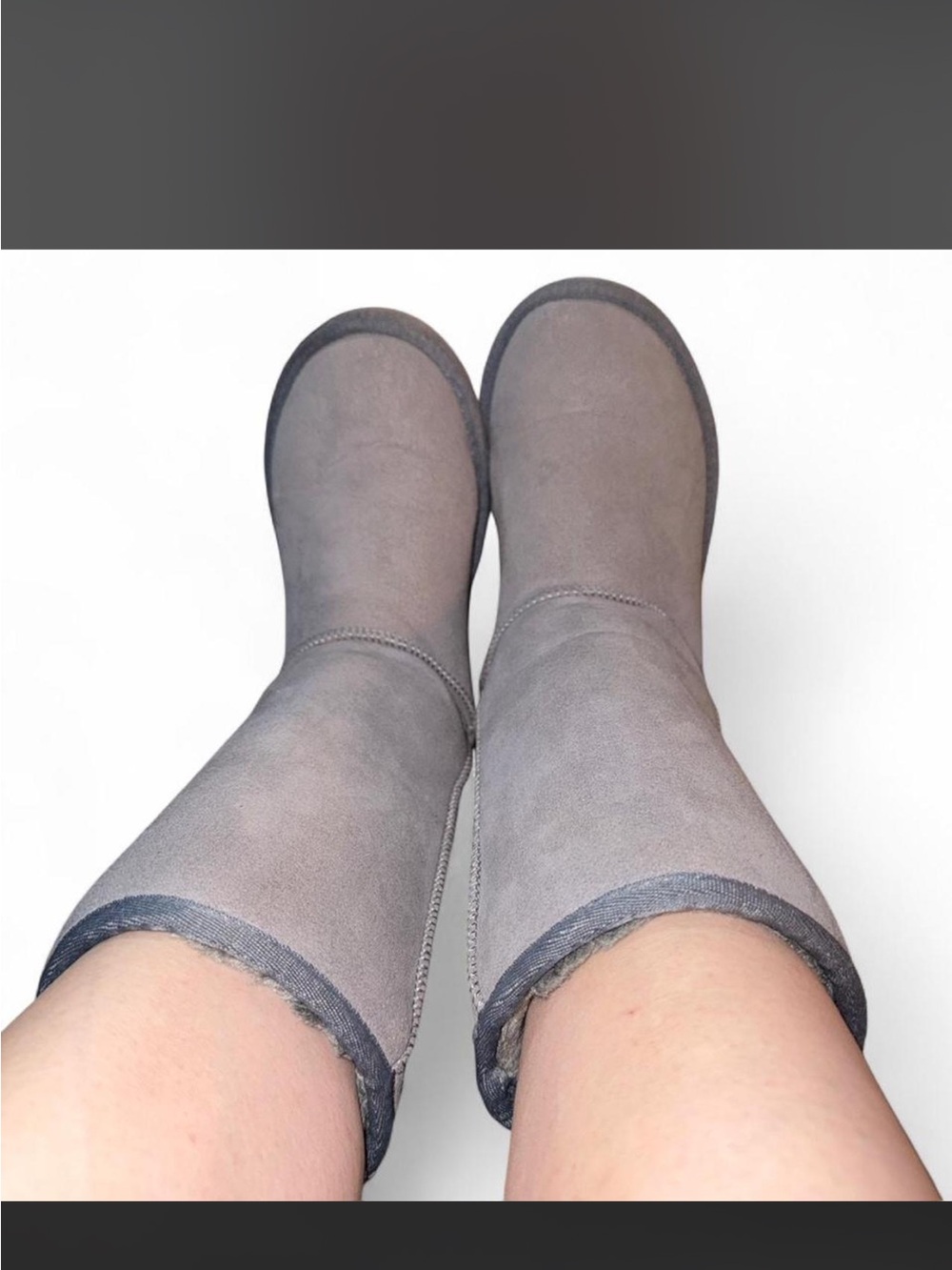 UGG Gray Mid-Calf Suede-Look Men's Boots